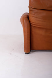 Maralunga Armchair by V. Magistretti for Cassina - Tan Leather
