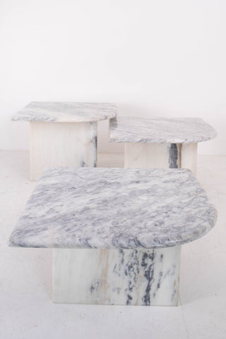 Marble Nesting Trio - Carrara Stone