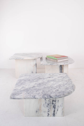 Marble Nesting Trio - Carrara Stone