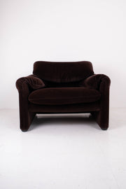 Maralunga Armchair by Magistretti for Cassina with Footstool