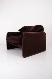 Maralunga Armchair by Magistretti for Cassina with Footstool