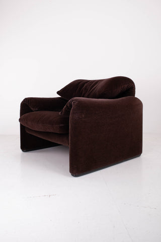 Maralunga Armchair by Magistretti for Cassina with Footstool
