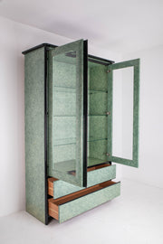 Faux Malachite cabinet with Glass Shelving