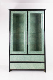 Faux Malachite cabinet with Glass Shelving