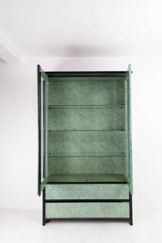 Faux Malachite cabinet with Glass Shelving