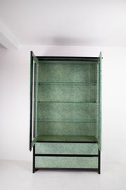 Faux Malachite cabinet with Glass Shelving