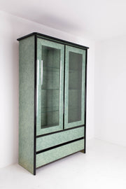 Faux Malachite cabinet with Glass Shelving