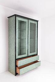 Faux Malachite cabinet with Glass Shelving