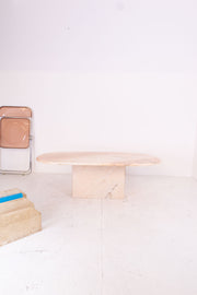Oval Marble Coffee Table - Pink