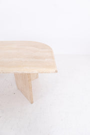 travertine grain pattern coffee table on white background