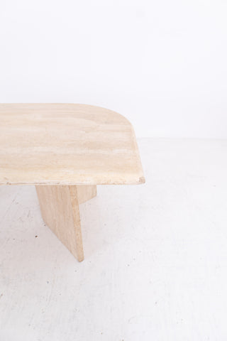 travertine grain pattern coffee table on white background