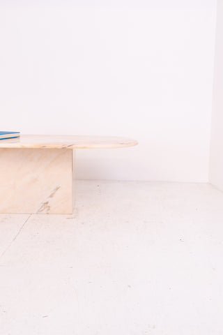 Oval Marble Coffee Table - Pink