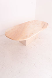 Oval Marble Coffee Table - Pink