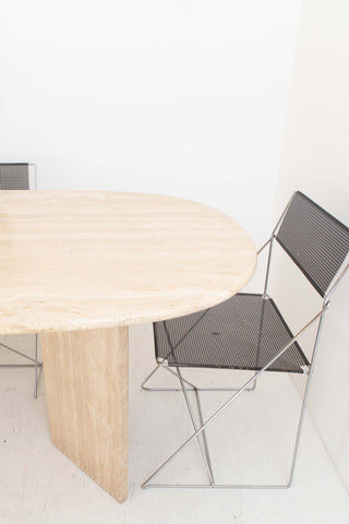 Oval Travertine Dining Table