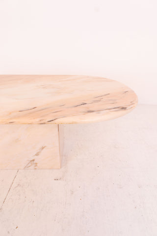 Oval Marble Coffee Table - Pink