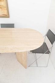 Oval Travertine Dining Table