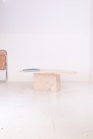 Oval Marble Coffee Table - Pink