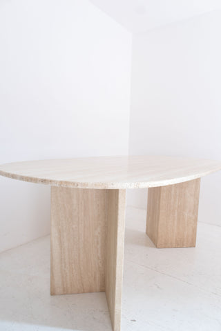 Oval Travertine Dining Table