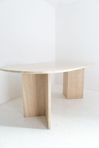 Oval Travertine Dining Table