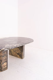 Marble coffee table with a unique design on a white background