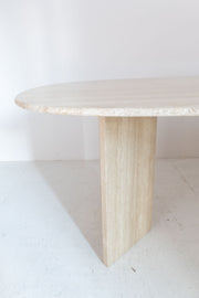 Oval Travertine Dining Table