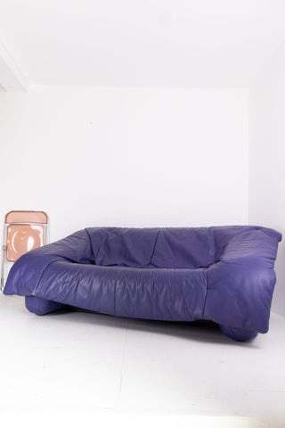 ligne roset Purple sofa on a white background