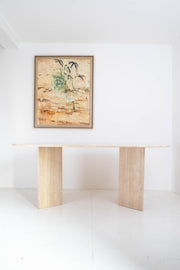 Oval Travertine Dining Table