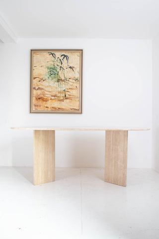 Oval Travertine Dining Table