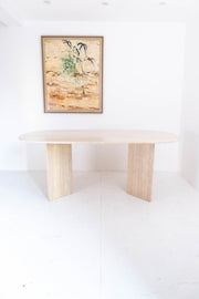 Oval Travertine Dining Table