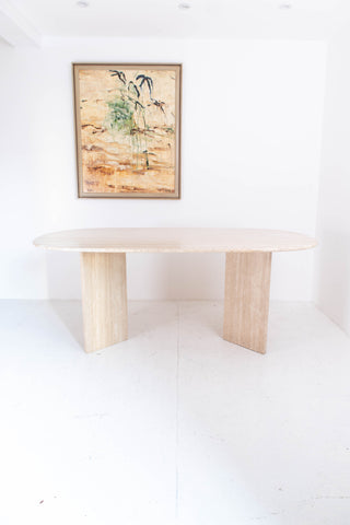 Oval Travertine Dining Table