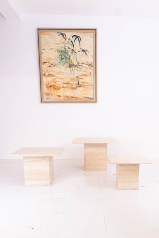 Square Travertine Coffee Table Set