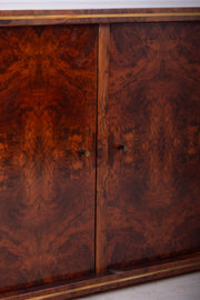 Italian Burl wood Sideboard with Brass Inlay