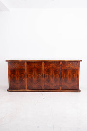 Italian Burl wood Sideboard with Brass Inlay