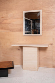 Travertine Console and Mirror