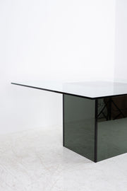 Glass and Mirror Dining Table by Lella and Massimo Vignelli