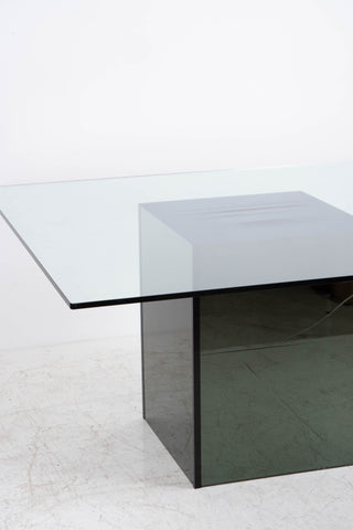 Glass and Mirror Dining Table by Lella and Massimo Vignelli