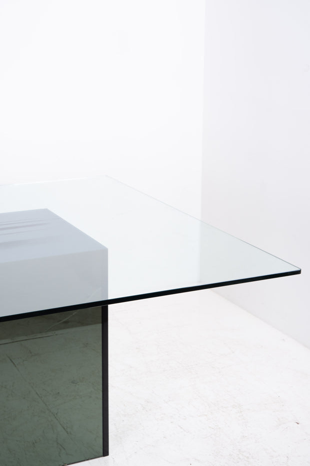 Glass and Mirror Dining Table by Lella and Massimo Vignelli