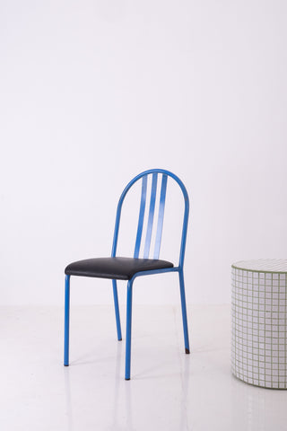 Blue Metal Stacking Dining Chair