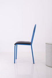 Blue Metal Stacking Dining Chair
