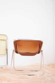 Vintage metal chairs with Perspex seat folding