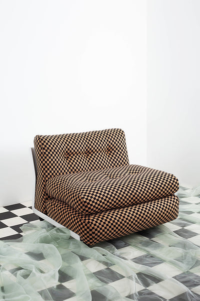 70s lounge chair with chequered print London