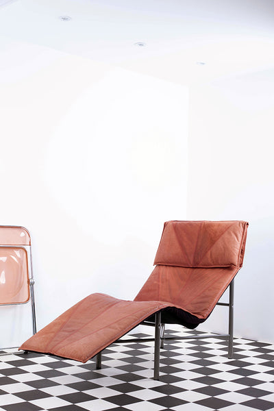 Vintage leather Ikea lounger