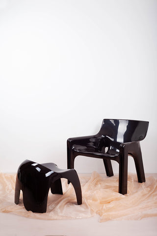 Vintage Vicario armchair and Efebo stool