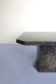 Square Marble Side Table - Charcoal and Rose