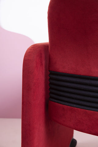 Suede Piretti armchair red vintage
