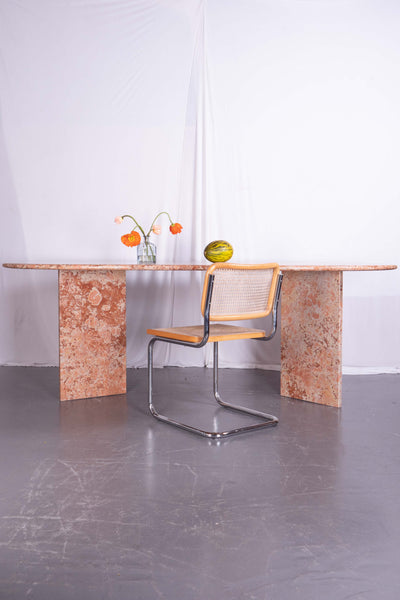 orange marble dining table 