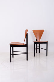 Four Bent Plywood Post Modern Dining Chairs
