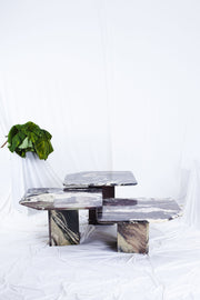 Marble Nesting Tables - Charcoal/Cream/Taupe