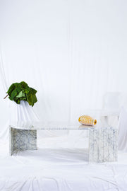 Leaf-Shaped Marble Coffee Table - Carrara