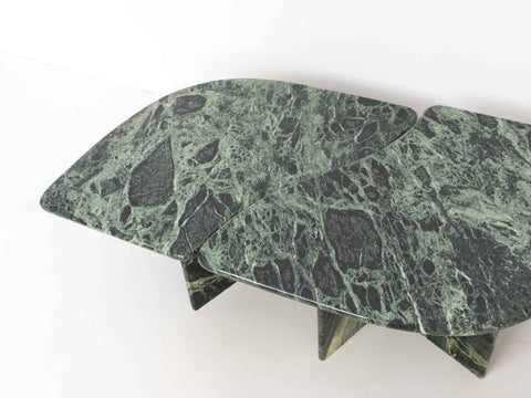 Vintage green marble coffee tables